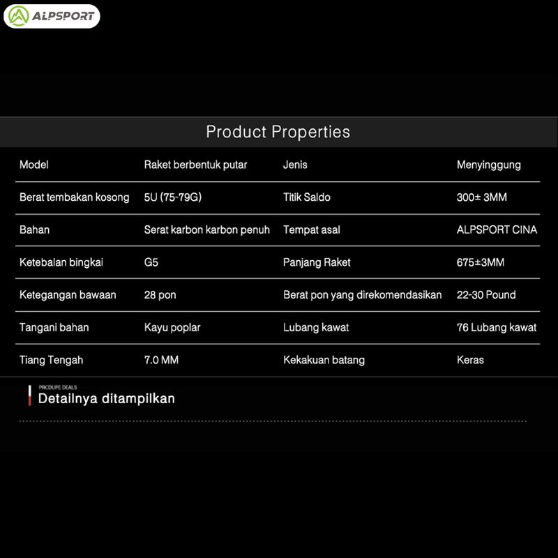 ALP V5 PRO Max 32Lbs 5U T800 Raket Bulutangkis Ofensif Ringan Full Carbon MXH CUSION TECH + Rangka Gelombang + Poros Pantul Cepat 100% Asli Badminton Olahraga raket badminton original import 2024 9