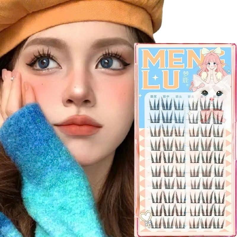 Mi Giả Cụm Phong Cách Mèo Tự Nhiên Douyin 10 Hàng MENGLU Tự Nối