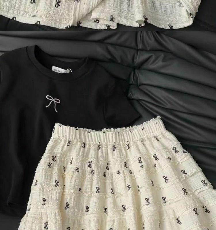 Product Introduction of Korean Style Bow Print Lace Hollow-out Skirt Summer Small Age-Reducing Cake Dress Slimming A- line Skirt Womenswear Bottom Lingerie Lady Comfort 5