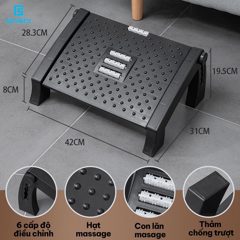 GÁC CHÂN Công Thái Học, ghế kê chân văn phòng có con lăn massage nâng đỡ chân, chống tê mỏi.