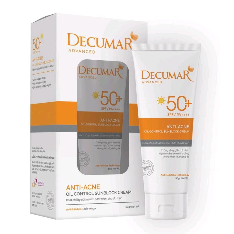  kem Chống nắng DECUMAR ADVANCED hộp 25g Skincare Sunscreen Sun Cream 8 m 