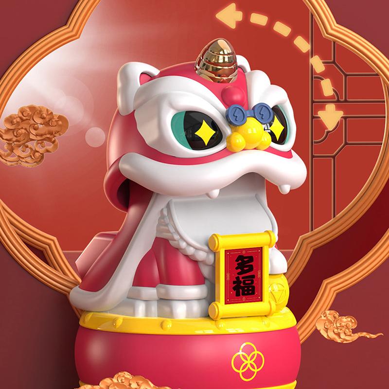 Product Introduction of Mascot Ornament Chinese Style Lucky Dancing Lion Model Solar Powered Home Decoration Holiday Gifts Bring Wealth Good Fortune Electronic Plastic 24