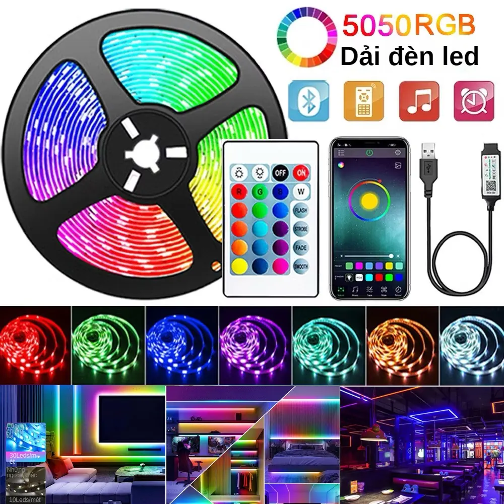 Tape Bluetooth USB LED Strip Light 5050 SMD 5V USB RGB Light đèn  âm