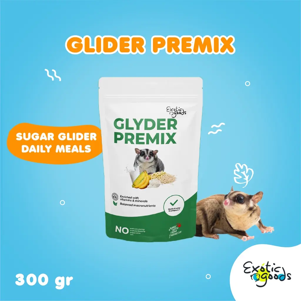 GLIDER PREMIX 300gr MAKANAN SUGAR GLIDER TINGGI PROTEIN BUBUR SUGAR ...