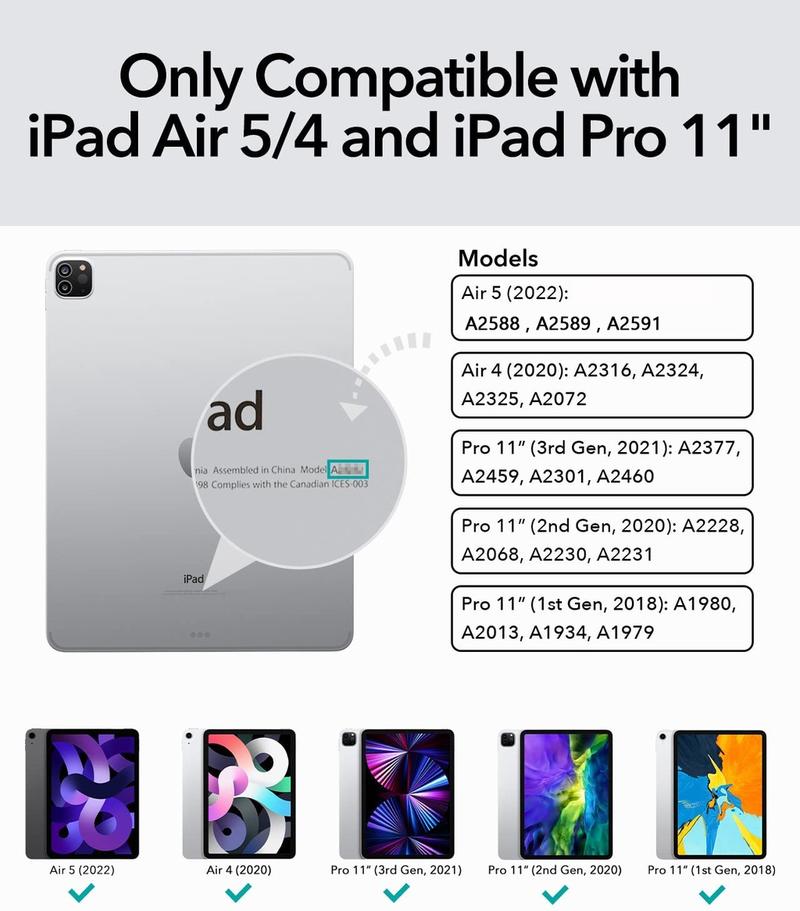 Product Introduction of "Goojodoq for ipad keyboard with Case for Air 4/5 /6 Pro 11 12.9 2021 - 2018 A16 M3 2025 Gen10 floating cantilever cover wireless bluetooth" 37
