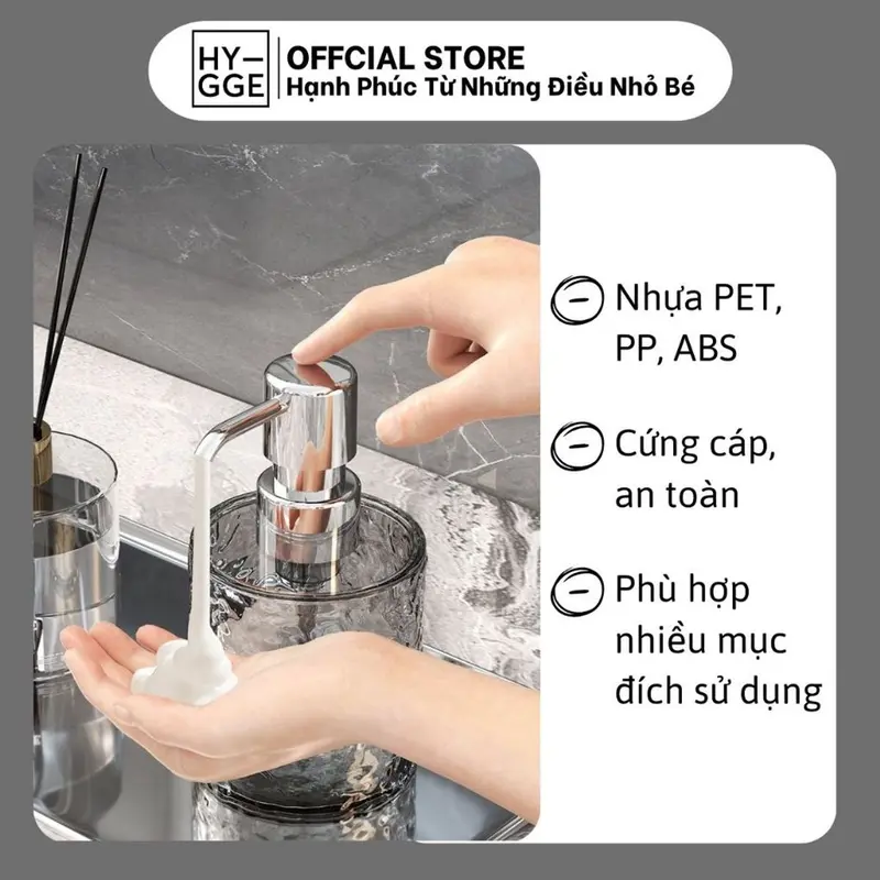 Lọ Chiết Dầu Gội, Sữa Tắm Nhỏ Gọn HYGGE Chai Chiết  Có Thể Mang Đi Du Lịch Tiện Lợi 4