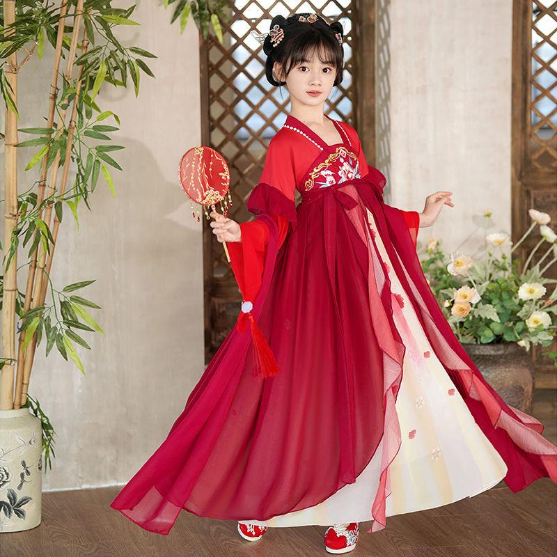 Váy Bé Gái, Phong Cách Hán Phục Trung Quốc, Pippikids, Hàng Mới Về Năm 2024, Thích Hợp Cho Mùa Hè, Váy Trẻ Em