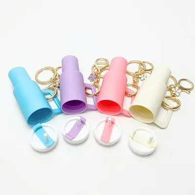 2-Pack Mini Tumbler Keychains Cute Chapstick Holders For Purses
