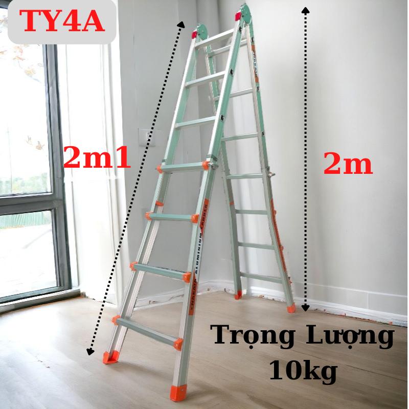 Thang nhôm rút lồng, thang nhôm đa năng Nakata chữ A 2m duỗi thẳng 4m, Bảo hành 2 Năm 3