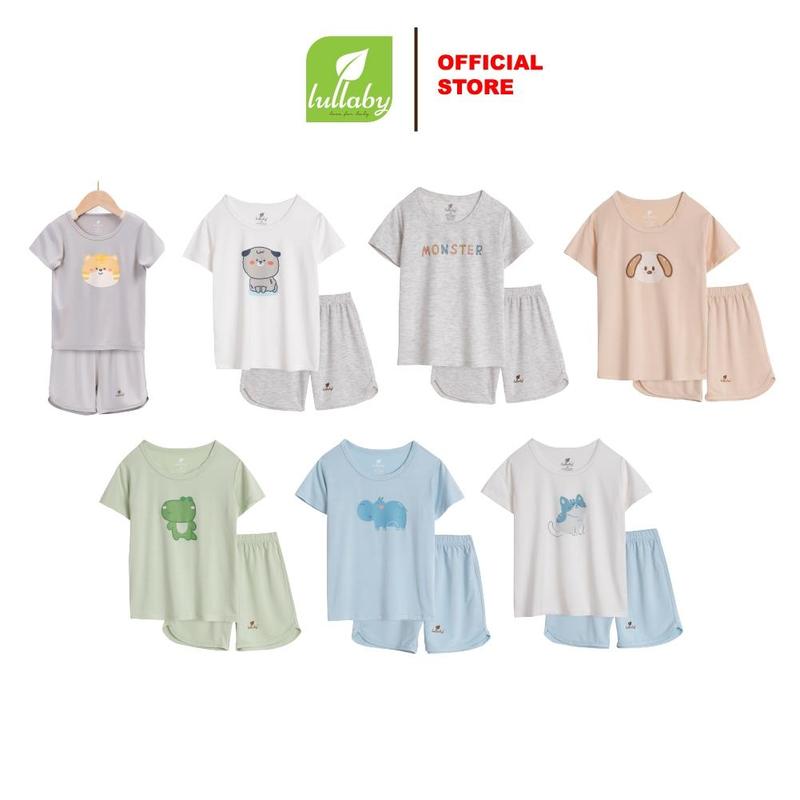 Bộ quần áo cộc tay bé trai từ 6 tháng đến 4 tuổi chất sợi tre Lullaby NH888R