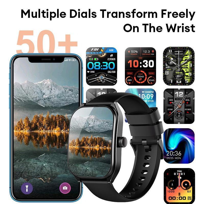 Multifunctional Smart Watch with 1 Count Silicone Band, Fashion Digital Watch with Heart Rate Monitoring, Smart Sports Watch for Women & Men 9