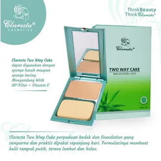Claresta Two Way Cake Classic Natural dan Ivory Powder 1