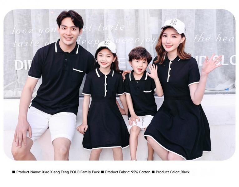 Product Introduction of Hi Mia's Shop | Spring and Summer New Internet Celebrity Parent-Child Dress Summer Classic Style Mother-Daughter Dress Short Sleeve Couple Suit 1