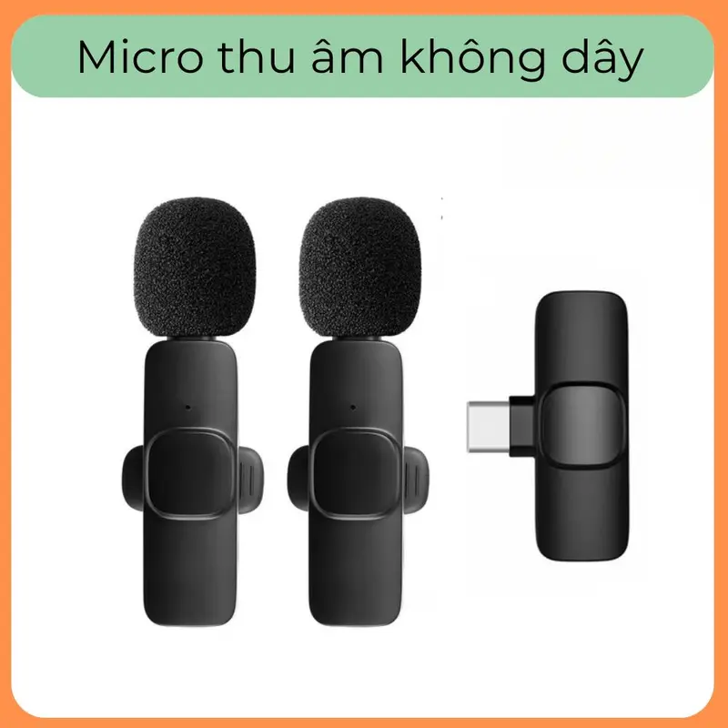 Micro ghi âm không dây, chất lượng K9, tương thích với máy tính tiền.Lọc tiếng ồn, giảm tiếng ồn, cải thiện chất lượng âm thanhGiá Đỡ Điện Thoại, Thích Hợp Cho Livestream, Quay Video Và Vlog mic  vlogs K9 míc không dây cài áo 0