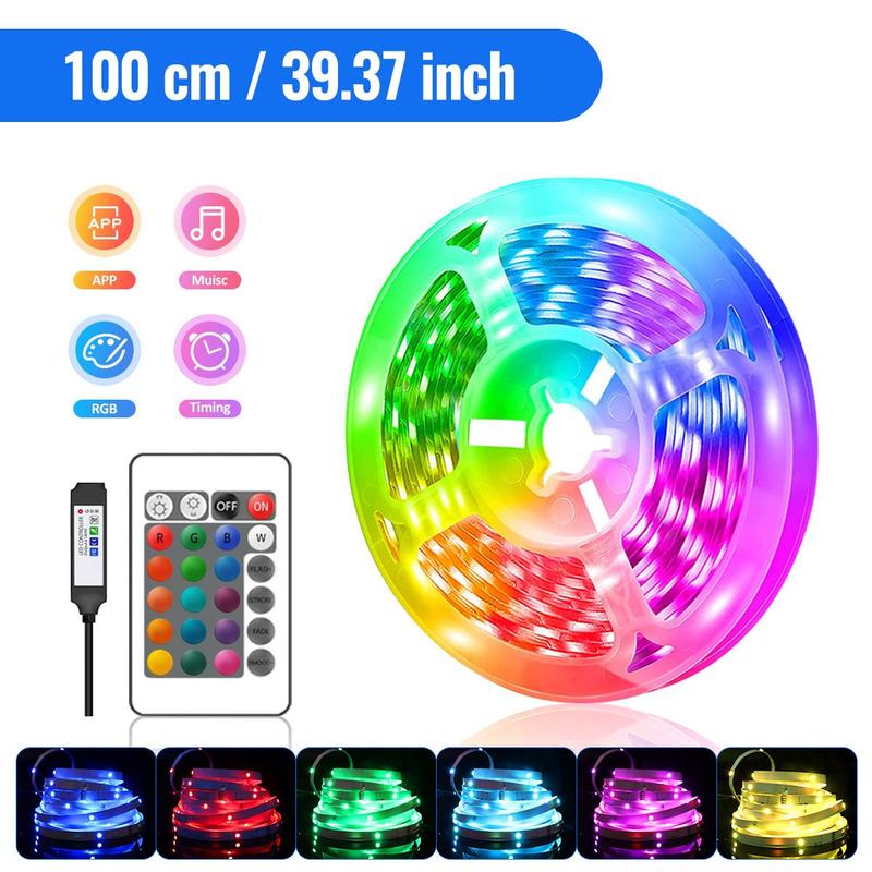 Product Introduction of RGB LED Strip Light with Remote Control, USB Powered RGB LED Light Strip with APP Music Mode, Color Changing LED Light Strip For Home TV Background 14