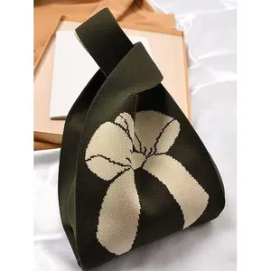 Tas Wanita Style Korea Tote Bag Knitted Tas Belanja Rajut Tote bag Rajut Handmade Tas Anyaman