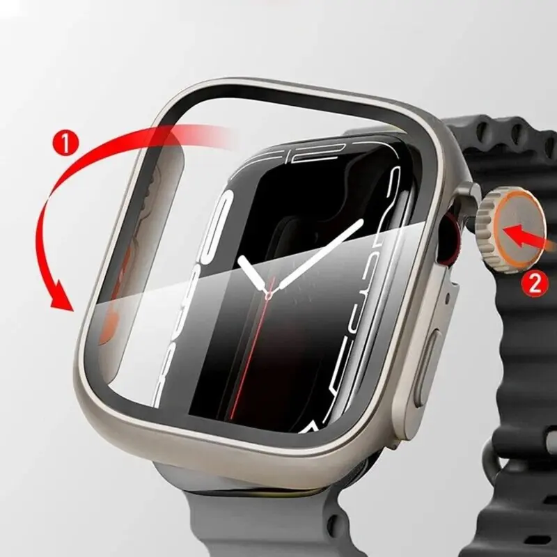 Phụ Kiện Khung Ultra 49mm PC Kính Cường Lực Nắp Đậy Nâng Cấp Vỏ Bảo Vệ Màn Hình, Thay Đổi Để Ốp Ultra, Dành Cho Apple Watch 8, 7, 6, 5, 4, SE 5