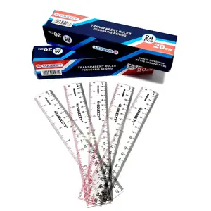 Harga Grosir ( 1packs/12pcs ) Penggaris Plastik Bening 20cm SQUEEZY RR-SQ664