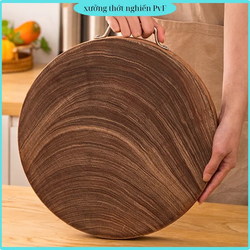 Thớt gỗ nghiến  DK28cm ( chuyên thái lát ,băm chặt,  dùng gia đình ) xanh1 an toàn cho máy rửa bát thot nghien tay bac th ớ t _ ng hiến 0