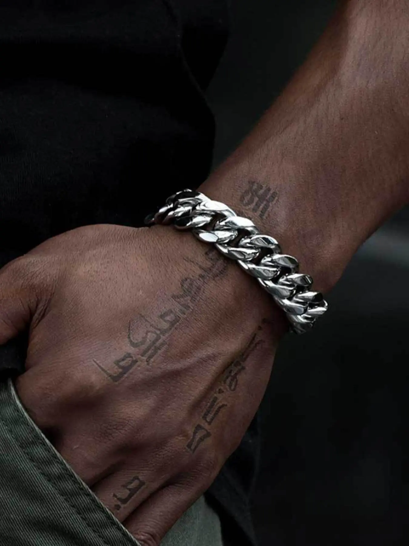 Simple Titanium Steel Bracelet, Men's Bracelet, Men's and Women's Universal, Hip-hop Bracelet, Punk Bracelet, Daily Party Wear Bracelet Accessories