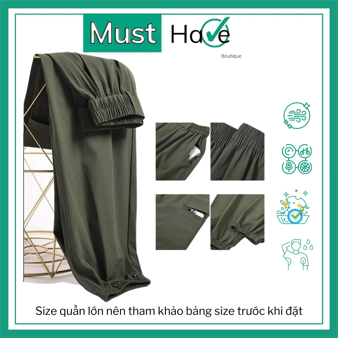 Quần Joggers Sport Must Have Form Rộng size lớn nhẹ, thoáng khí và thoải mái Tập Thể Dục