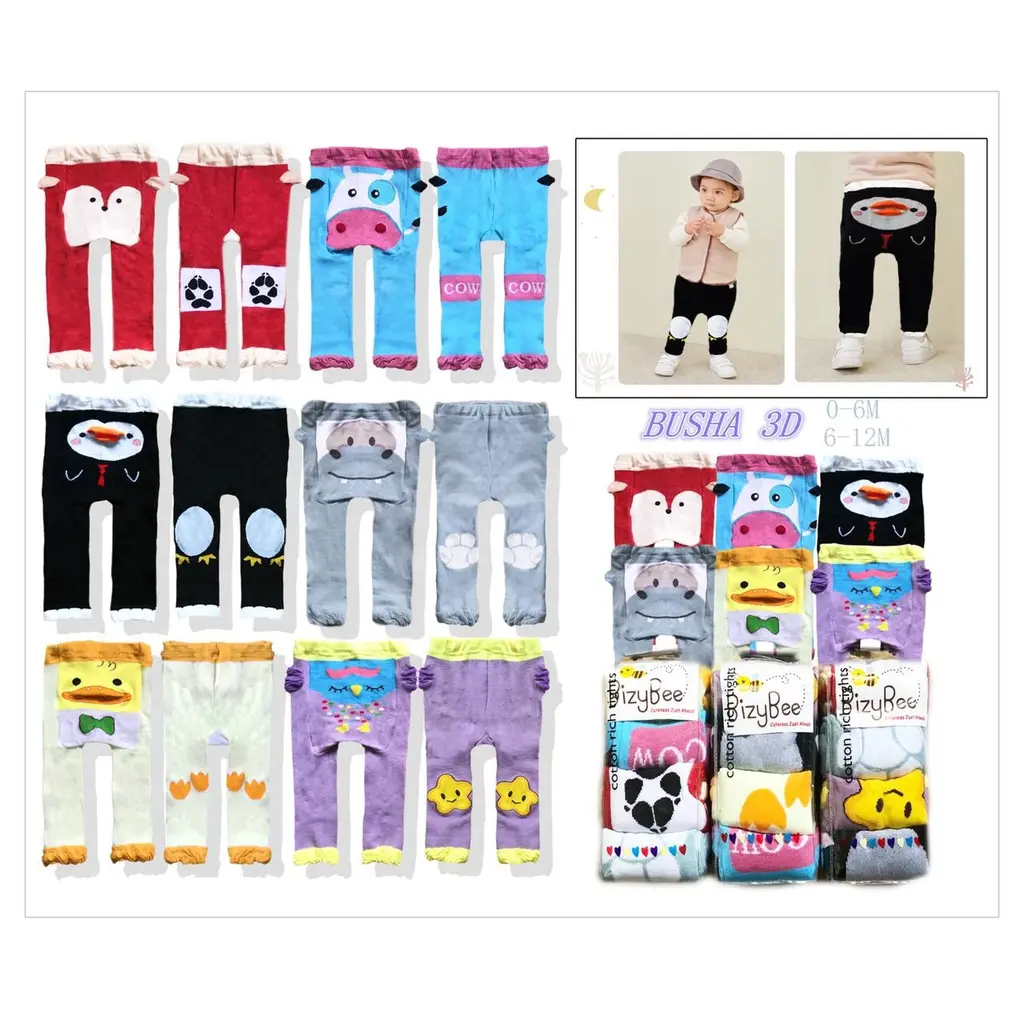 (4pcs) Legging Bayi MOTIF Cotton Rich/ Legging Bayi PILIH MOTIF (motif BAGUS) carter Love Baru lahir Bayi Bayi