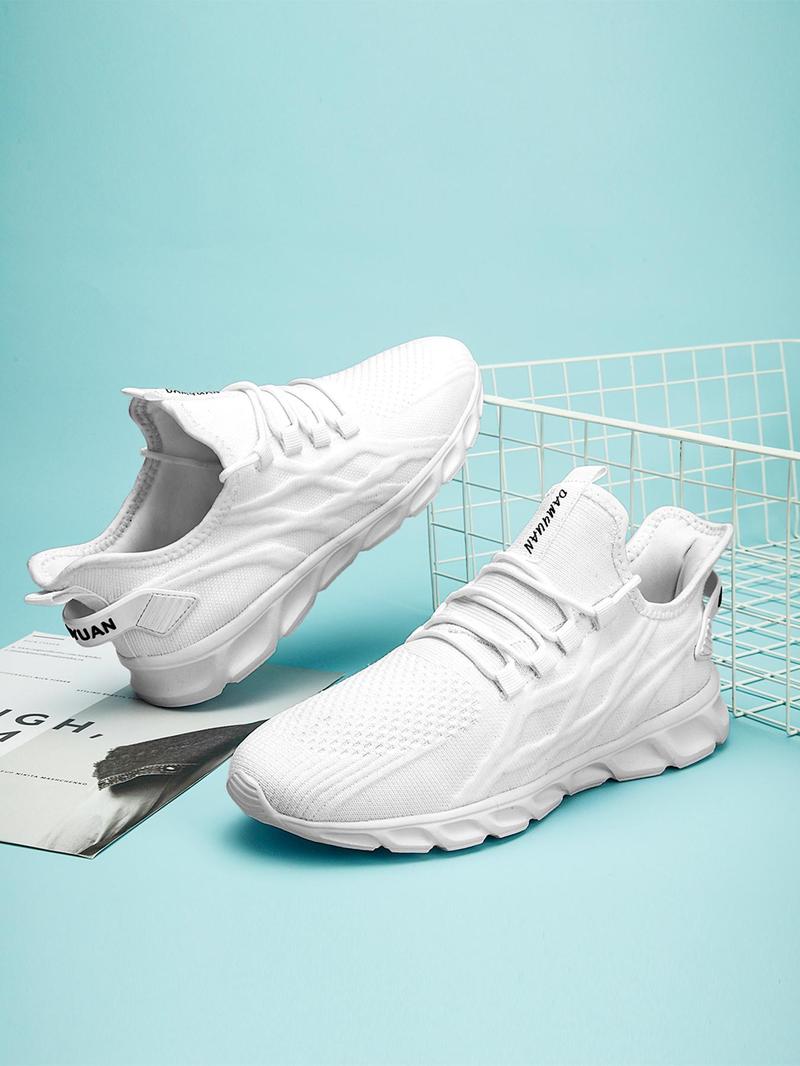 Product Introduction of Men's Minimalist Lace Up Low Top Mesh Sneakers, Casual Breathable Comfortable Sports Running Shoes, All-match Basic Shoes for Daily Wear 4