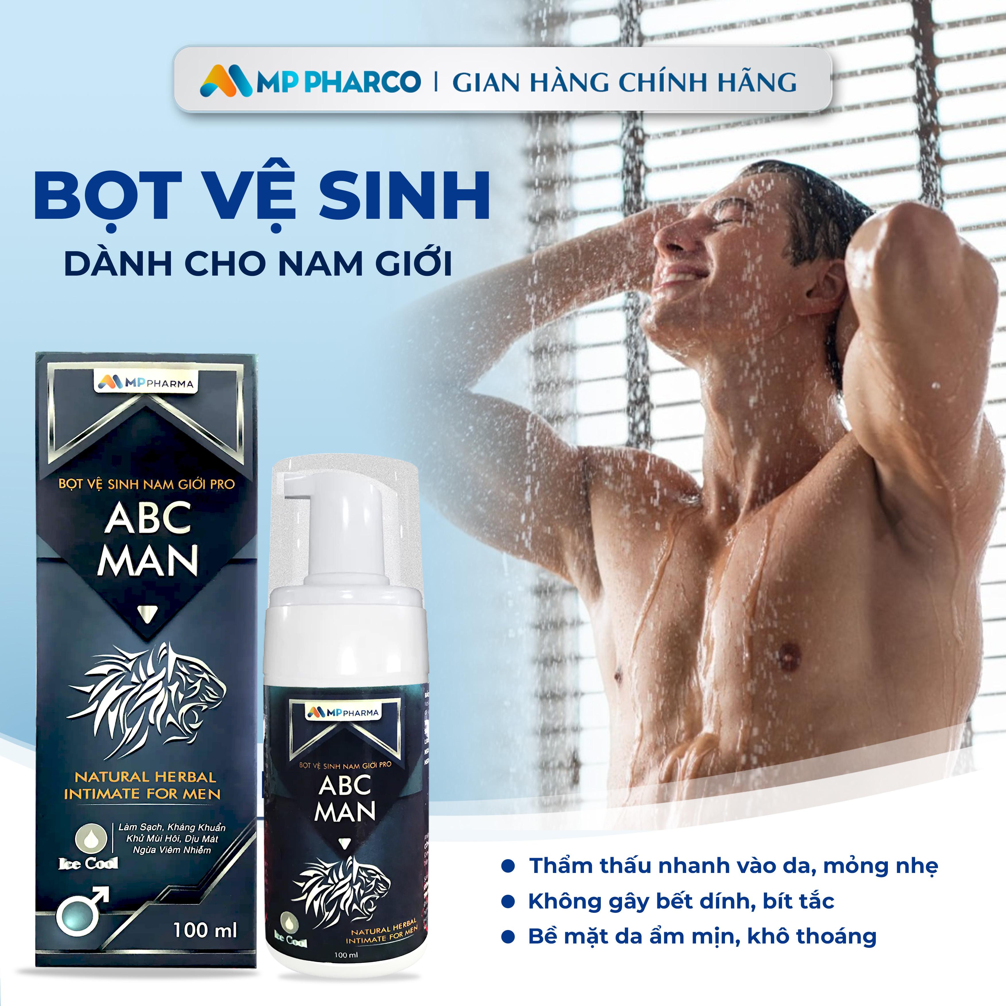 V31 Dung dịch vệ sinh nam giới tạo bọt ABC MAN, Bọt vệ sinh nam the mát hương nước hoa 100ml