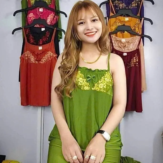 Bộ đùi thun lạnh 2 dây phối ren nhún xinh xắn