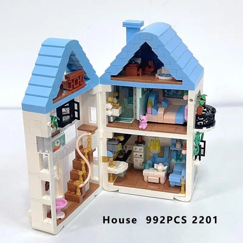 Creative Desktop Art Series Building Blocks, 4 Counts/set House Design Building Blocks, Interactive Game Props, Home Decoration 2