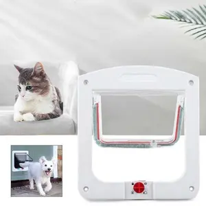 TRICAT Pintu Masuk Kucing Magnetic Flap Door 4 Way Lock Pet Door - TR4, Kebebasan Keluar Masuk untuk Kucing Anda - Desain Magnetik