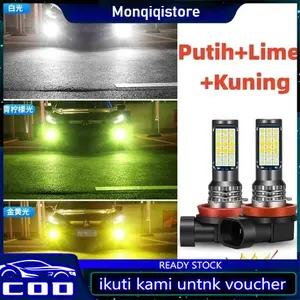 (Dikirim Dari Jakarta) 2Pcs Lampu Kabut LED 24SMD Dua Warna H8 H11 H3 H4 H7 9005 9006 Untuk Mobil Headlight / Fog Lampu Car