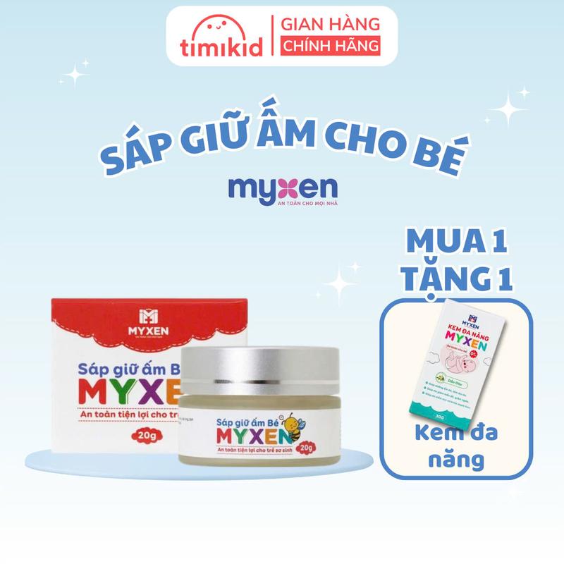 Sáp Giữ Ấm Cho Bé Myxen Nguyên Liệu Tự Nhiên Hũ 20g