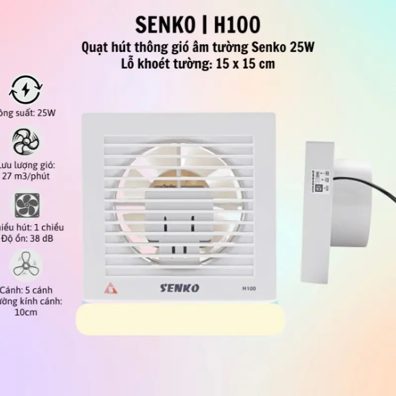 Quạt Hút seᵰko 2 Chiều H150 - H200 - H250 Gắn Tường, 1 Chiều H100 1oo% Lõi Đồng - Hàng Công Ty 6