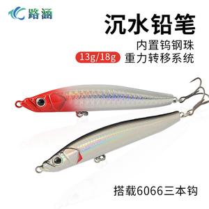 Triple Reinforced Triple Hook Tungsten Steel Ball Sinking Pencil Long Casting Lure Bait for Bass and Perch Freshwater and Saltwater Fishing