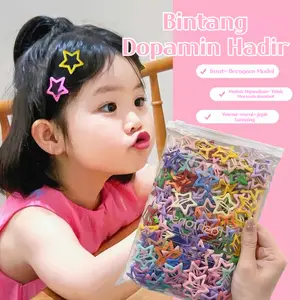 4-50pcs Jepit Rambut Bintang Y2K Warna Dopamin Side Clip Jepit Poni BB Clip Anak