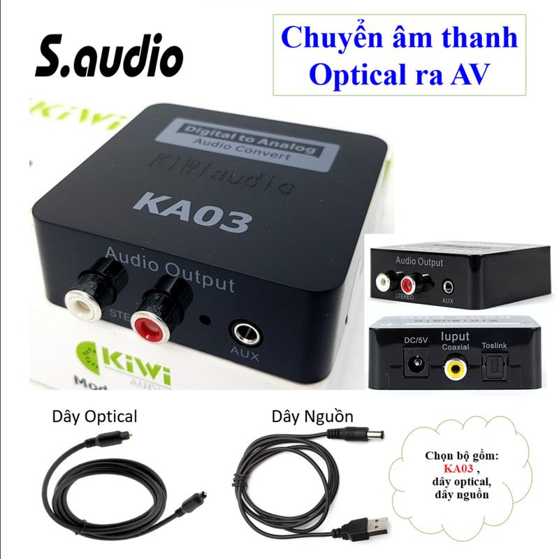 Bộ chuyển âm thanh Quang ra AV Kiwi KA03 Chuyển Âm thanh optical sang audio AV ra amply + Cáp optical Kiwi KA03 Phụ Kiện