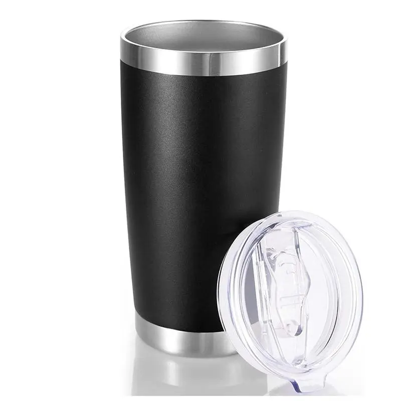 20oz Vacuum Flask, Large Capacity Stainless Steel Insulated Coffee Cup, Portable Travel Coffee Cup with Lid, Drinking Cup for Home Office, Drinkware 0