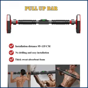 65~100CM Pull Up Bar Multi-Function Door Horizontal Bar Steel Adjustable Pull Up Chin Up Training Equipment Home Gym Workout Fitness Equipment