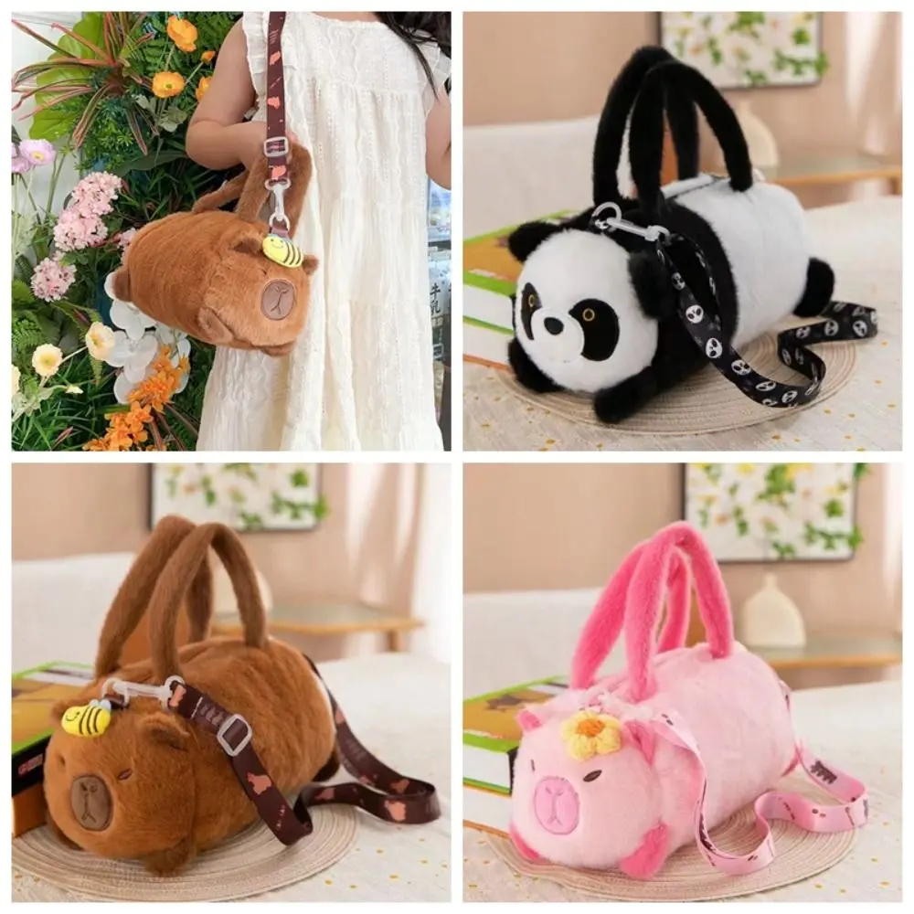 Gift PP Cotton Capybara Bucket Bag Soft Bee Cartoon Animal Handbag Flower Creative Panda Crossbody Bag Shopping