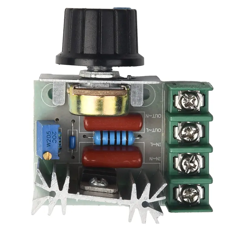 Bộ Điều Khiển Tốc Độ Động Cơ, Công Suất 2000W, Điện Áp 220V, Bộ Điều Chỉnh SCR, Bộ Điều Nhiệt Điều Giảm, Màu Vàng Kim, Hàng Mới Về 2