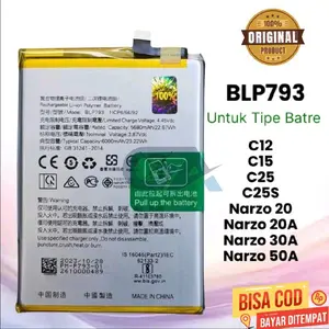 Battery for Realmi C11 2020 / C12 / C15 / C25 / Original Narzo 20 / 20A / 30A / 50A / C25S BLP793 -batre baterai batere Batrai