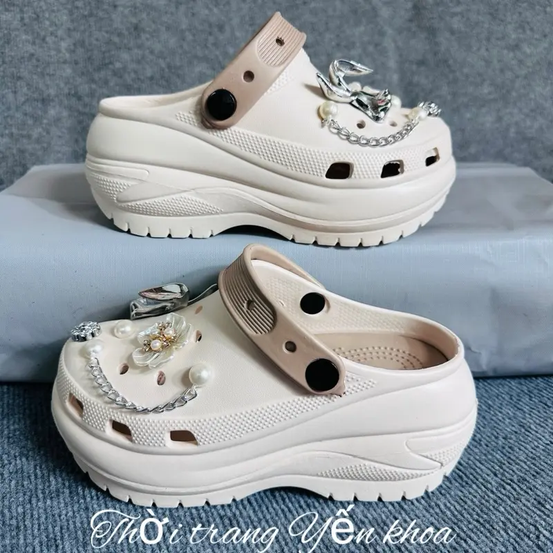 Dép Sục Nữ Đế cao 8 cm Cham đá Ngẫu nhiên Size 35_40 Shoes DéP GiàY