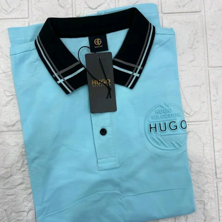 Hugo Selection Baju Cowok Polo Maroon Pendek Dewasa Kaos Krah Spandek Sejuk Nyaman Ori 100% Size M L XL - Pria 7