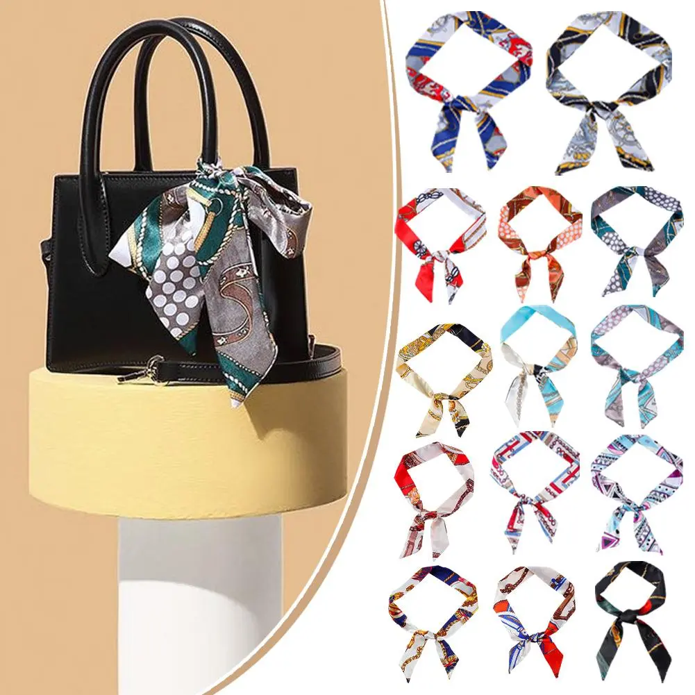 Twilly Scarf Decoration Bag Charm Bag Handle Decoration Scarf Fashion Silk Accessories Women P1E7
