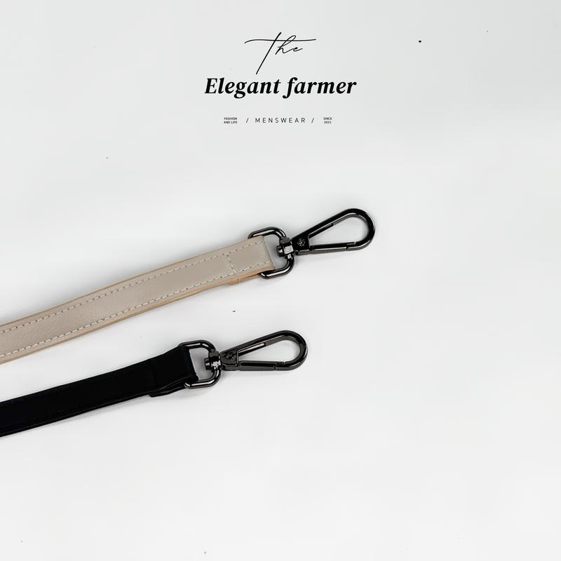    ELEGANT FARMER  Dây đeo túi da ĐEN vs BE. 