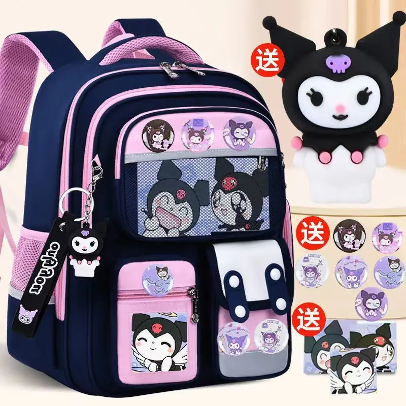 Beg Sekolah Perlindungan Tulang Belakang, Rekaan Gadis Clow M, Sesuai untuk Pelajar Sekolah Rendah, Berkapasiti Besar, Ringan, Beg galas Kanak-kanak Gred Enam, Beg galas