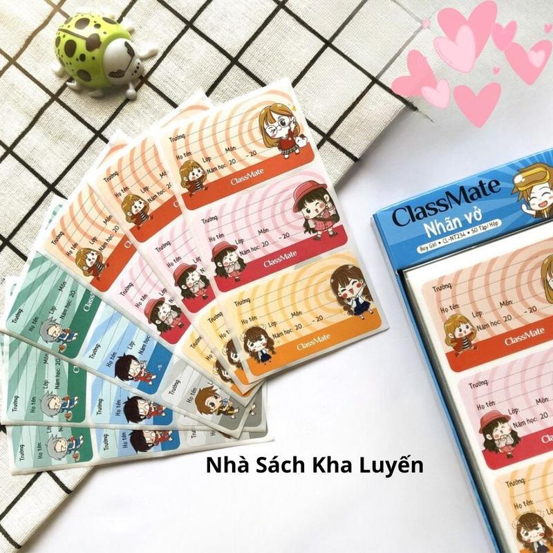 Nhãn Vở CLASSMATE Boy Girl Có Keo Dán Sẵn CL-NT234/ Nhãn Vở Nhiều Mẫu Mã Chất Liệu Giấy Bóng Nổi Bật, Bám Dính Tốt