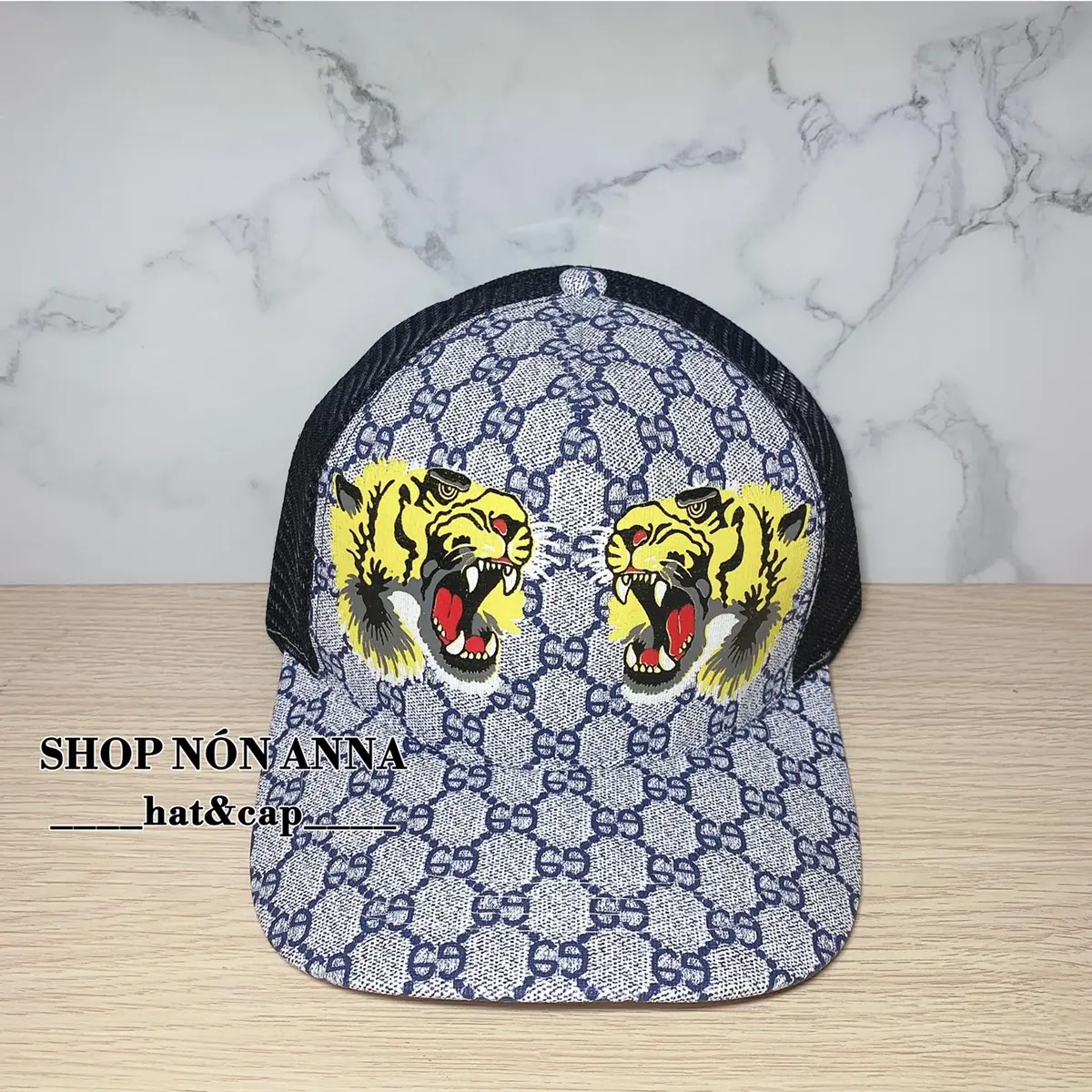 ￼Mũ lưỡi trai nam nữ, nón kết g chì in hình song hổ phối lưới thoáng mát, phong cách Cap Kaki