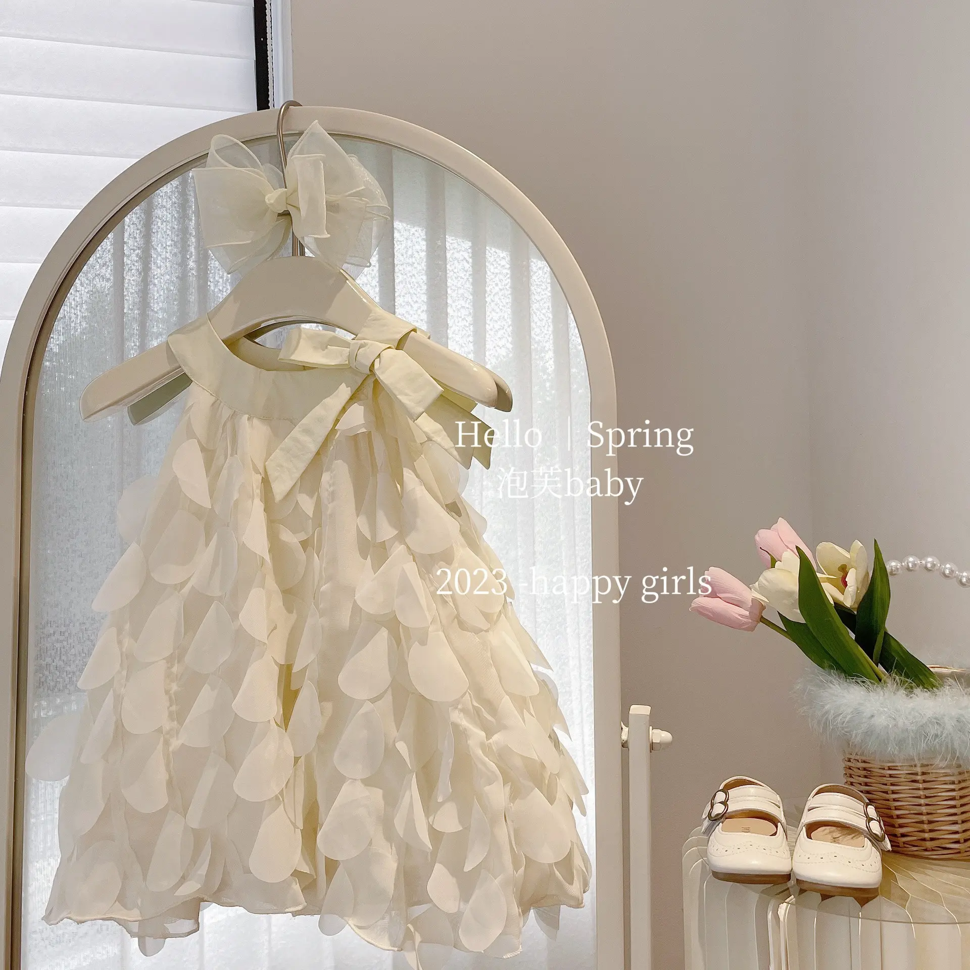 Girls' Dress 2023 Summer Western Style Children's Princess Dress Baby Western Style Sleeveless Long Dress Dz995